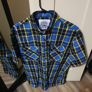Vibrant Plaid Button-Up Shirt